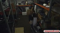 Blonde milf gets pounded in storage room