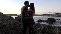 Gentle sex in unusual positions outdoors with a handsome man