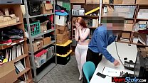 Petite teen thief with huge nipples punish fucked on CCTV