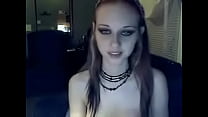 Goth Chick Masturbates with dildo on webcam