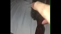 Horny slut playing with hairbrush