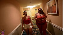 Gibby The Clown Fucks A BBW And Her Girlfriend After Meeting Them In The Hallway Of A Hotel