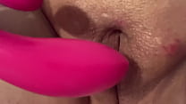 Woman Solo Plays with Pink Vibrator