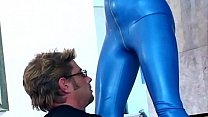 Fucking and drooling blowjob in boots and latex