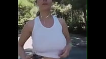 Jogging bouncing tits