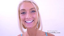 Amazing blonde enjoys pussyfuck and gives sexy blow at audition