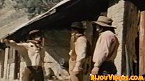 Western vintage orgy includes anal play