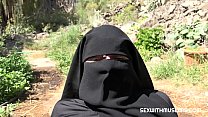Muslim niqab bitch sucked hard cock of her husband's best friend. Max fucked her wet muslim pussy and ejaculated on her niqab.