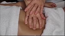 Girl with outie bellybutton belly massage