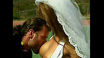 Stunning busty  bride with slant eyes is licked by tennis coach and fucked hard