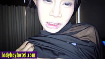 Ladyboy grabbed big dick and sucked it before deep anal sex