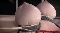 BDSM sub Siouxsie Q breasts tormented