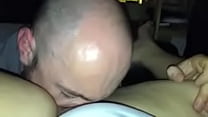 Bald man eating pussy
