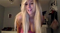 Adorable teen playing on webcam