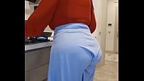 My stepmother's thong doesn't fit her big ass.
