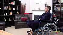 Even though he is in a wheelchair the guy is able to fuck the nurse