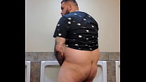 Cum in public restroom with big black cock