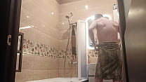 Sexy boy masturbation in bath at morning
