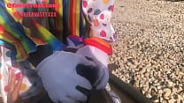 Gibby The Clown gets dick sucked on train tracks