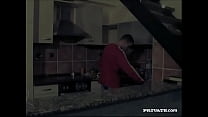 Anita Walks into Her Kitchen and Starts Sucking on This Guys Cock
