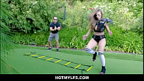 Sexy Football MILF Britney Amber Orgasm Sex Outside With Coach