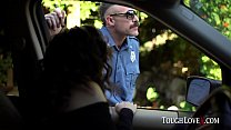 Cute little Latina gets pulled over and fucks the cop