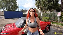 Roadside - Sexy Redhead Banged By The Roadside Assistance
