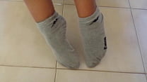 sensual sexy female feet in socks