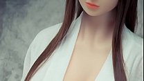 Asian sex doll with internal heating and big tits to play with