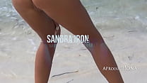 Sandra Iron pose and Pee on Dominican beach