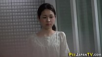 Asian babe filmed pissing