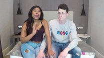 Unexperienced interracial couple shows all of us how they do it at home