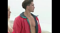 Horny brunette lifeguard gets pounded by a hunk on a sailboat
