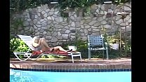 Big Black Cock - outside at the pool