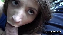 Lovesome teenie sucks dick in pov and gets yummy twat pounded