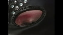 Busty blonde in black mask lets dude fuck her anal hole