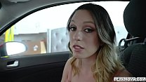 Jade gags on Tonys cock right there at the car