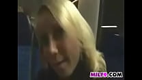 Blonde MILF Sucking A Dick In Public