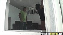 Spying on a dude pounding his girl Miss Raquel.1