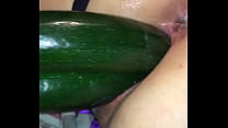 The best fisting ever  double cucumber and big eggplant