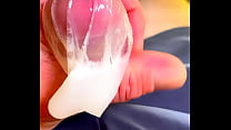 dripping precum and filling a condom