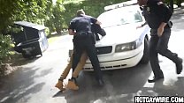 Horny thug gets fucked hard by two cops