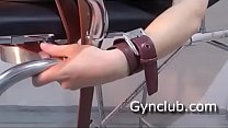Girl  on a gyno chair new gyno video medical fetish