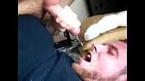 gay cums on his face