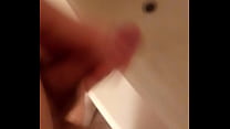 Cumming in white tub hard to see but I cum alot