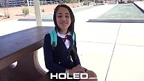 HOLED Big dick shoved in petite Holly Hendrix ass