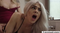 TGirl Eva Maxim enjoys the way Ladyboy Casey Kisses fucks her ass