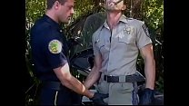 Two stud cops fucking and sucking after ass licking outdoor