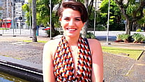 Tourist meets cute short haired girl for a date in Brasilia
