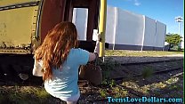 Pov teen fucked and spunk faced for cash in abandoned building